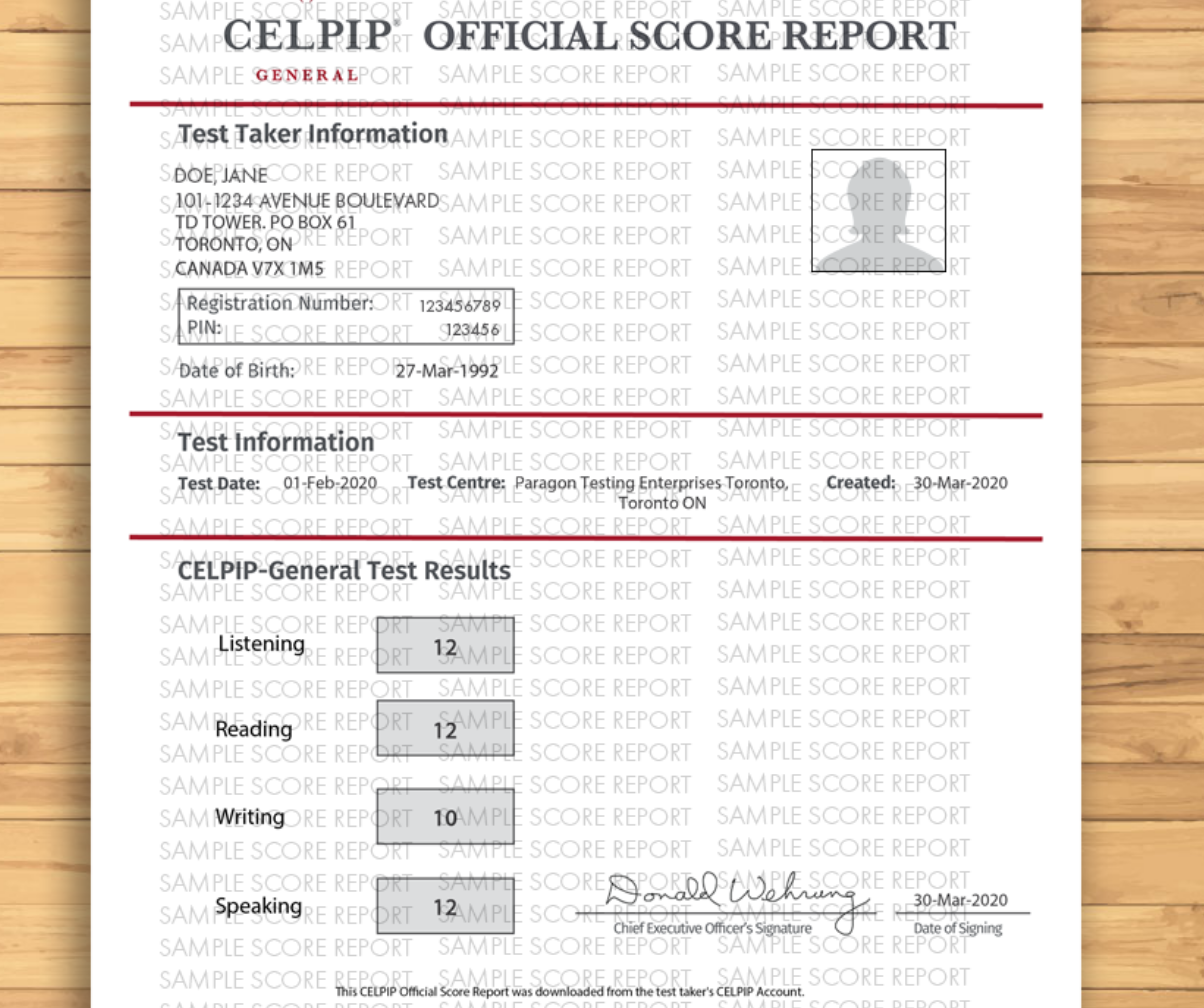 valid Celpip certificate online